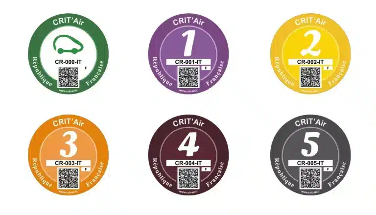 6 verschillende milieustickers voor Parijs