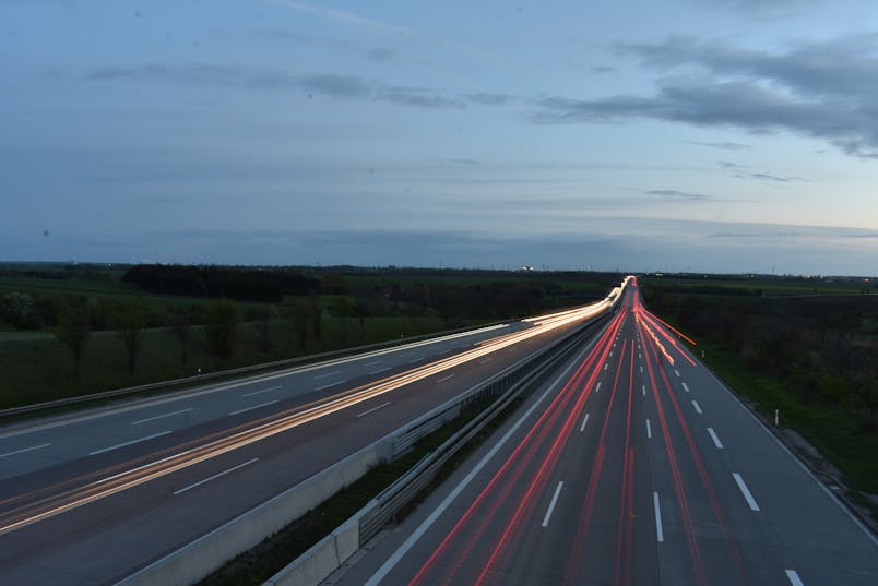 Caravan op Duitse snelweg